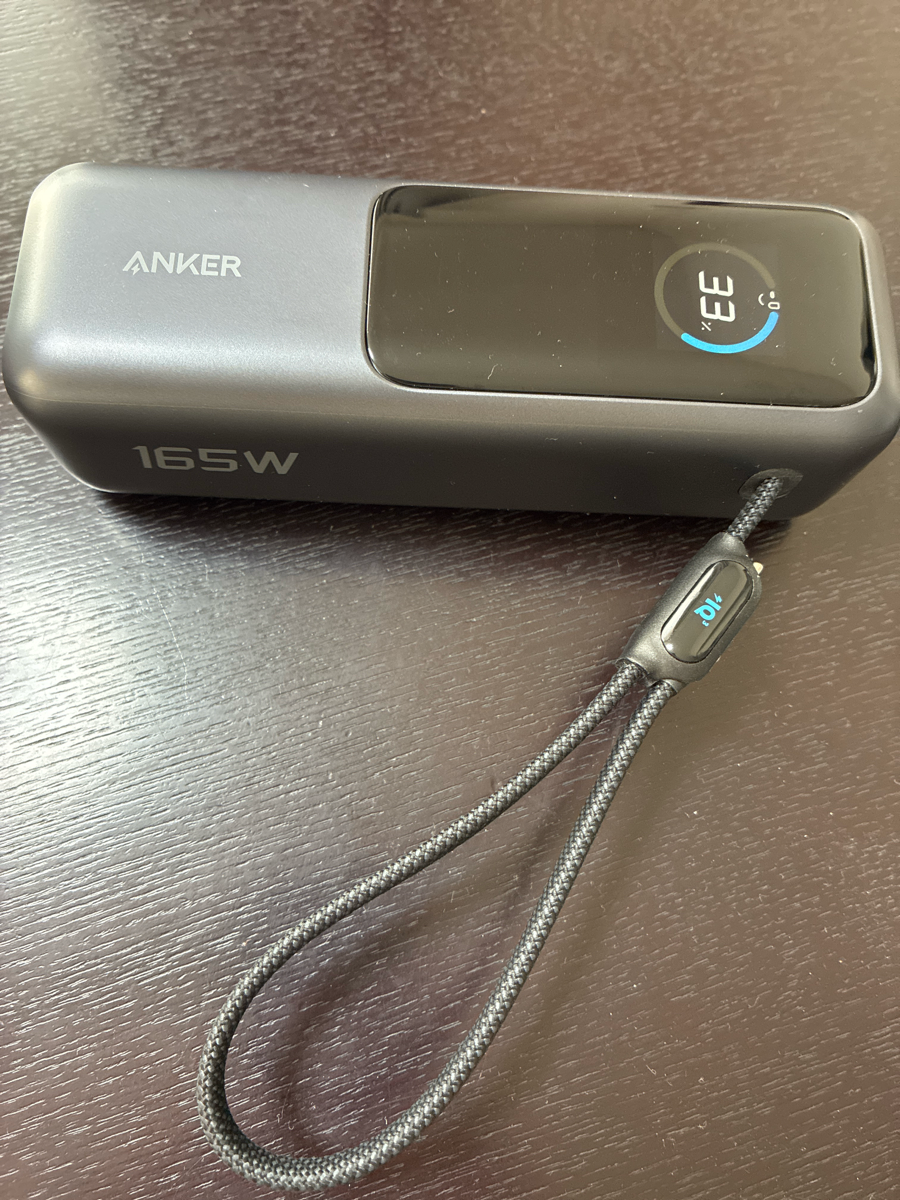 Anker Power Bank（25000mAh, Built-In & 巻取り式USB-Cケーブル）を